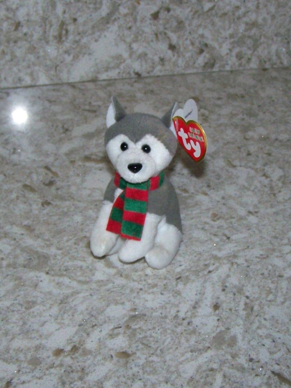TY Classic Thunder Husky Plush Wolf Toy Beanie Babies - Picture 5 of 6